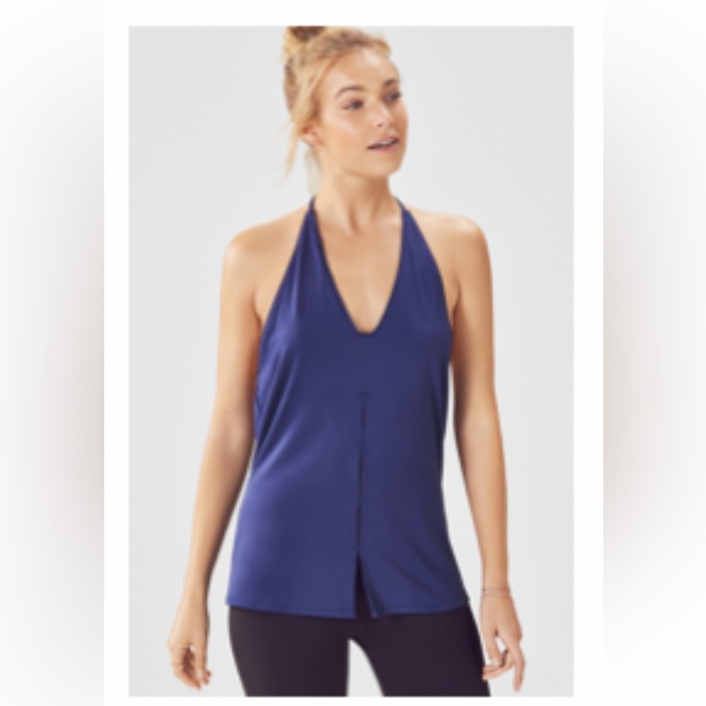 Low back halter fabletics workout tank top